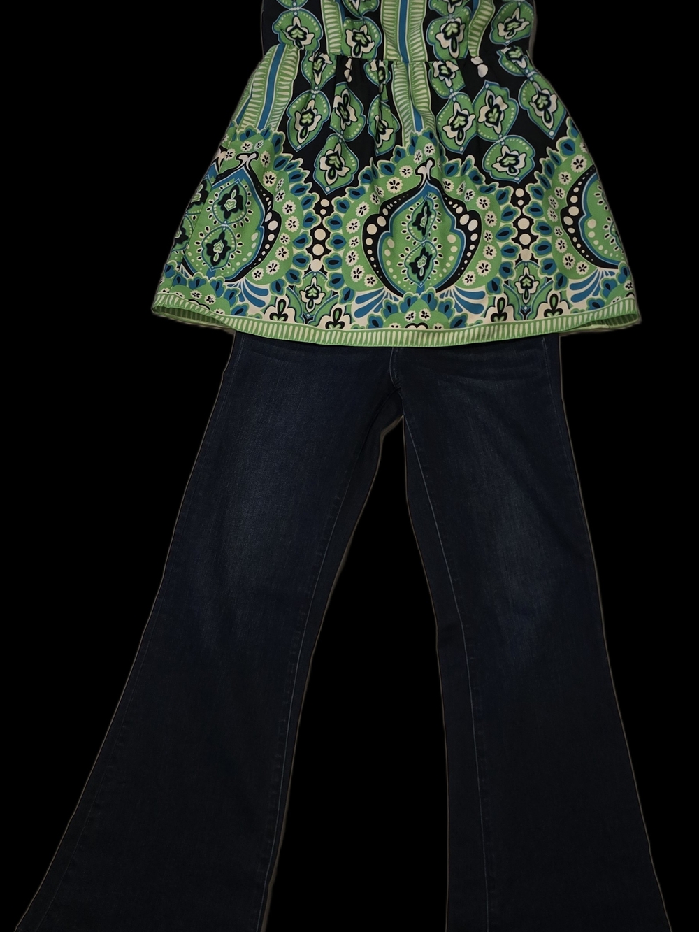 Banana Republic Green and Blue Paisley Tank - Size 4 - Picture 8 of 8